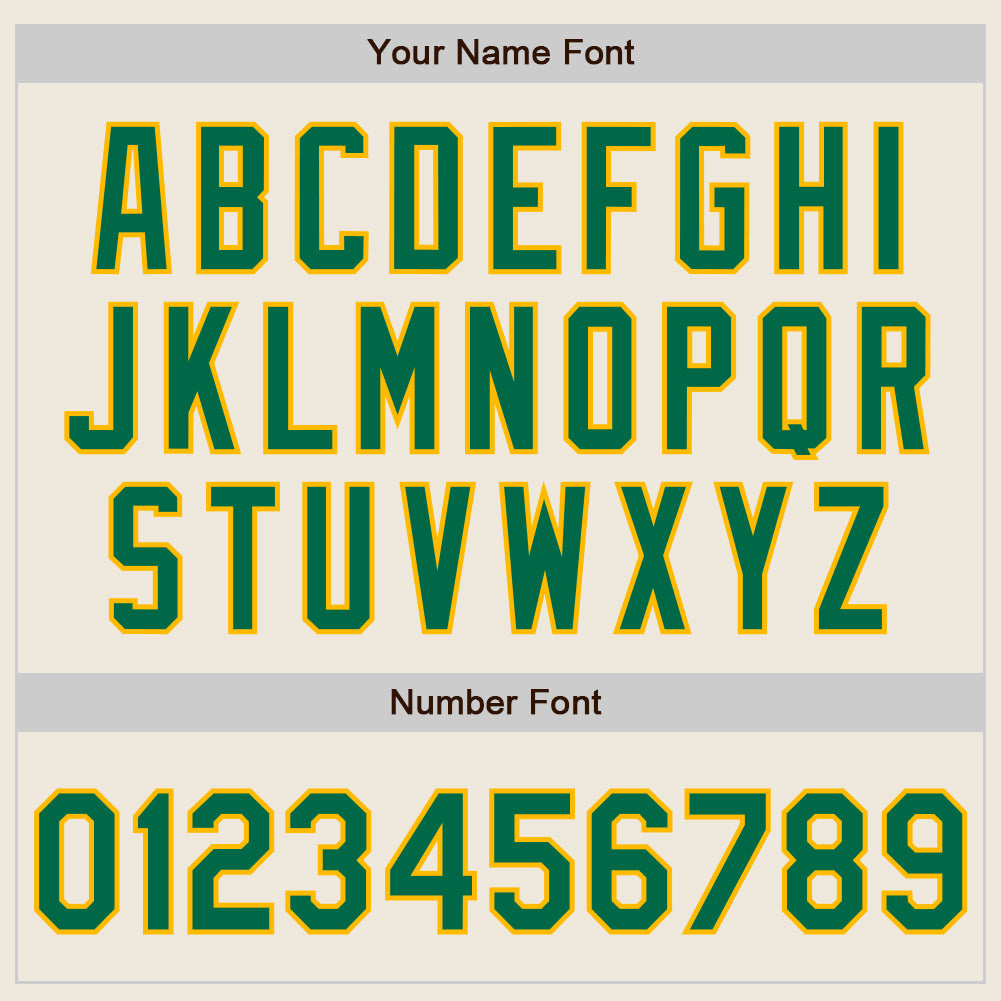 Custom Cream Kelly Green-Gold Authentic Two Tone Baseball Jersey