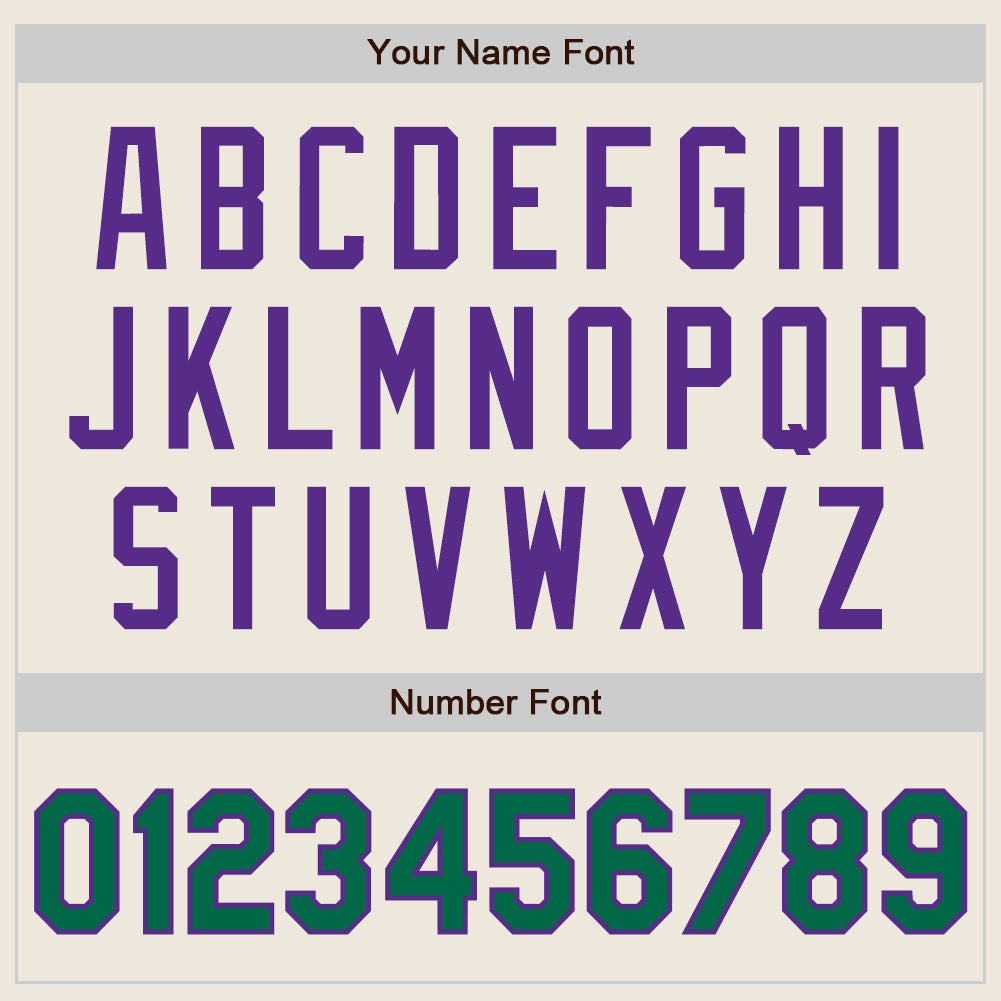 Custom Cream Kelly Green-Purple Authentic Two Tone Baseball Jersey