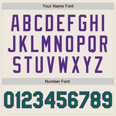 Custom Cream Kelly Green-Purple Authentic Two Tone Baseball Jersey