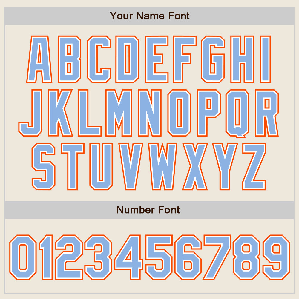 Custom Cream Light Blue White-Orange Authentic Two Tone Baseball Jersey