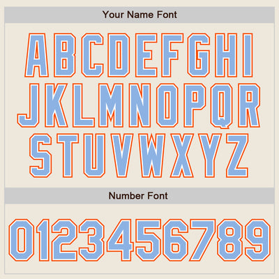 Custom Cream Light Blue White-Orange Authentic Two Tone Baseball Jersey