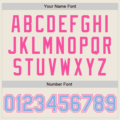 Custom Cream Light Blue White-Pink Authentic Two Tone Baseball Jersey