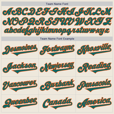 Custom Cream Teal-Orange Authentic Two Tone Baseball Jersey