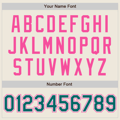 Custom Cream Teal White-Pink Authentic Two Tone Baseball Jersey