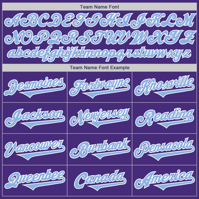 Custom Purple Light Blue-White Authentic Two Tone Baseball Jersey