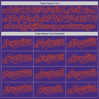 Custom Purple Orange Authentic Two Tone Baseball Jersey
