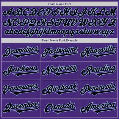 Custom Purple Black-Light Blue Authentic Two Tone Baseball Jersey