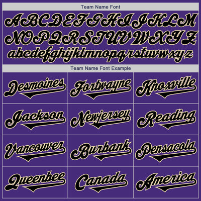 Custom Purple Black-Cream Authentic Two Tone Baseball Jersey