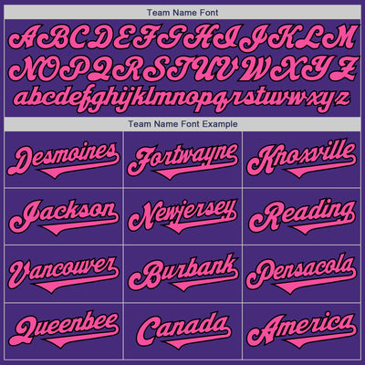 Custom Purple Pink-Black Authentic Two Tone Baseball Jersey