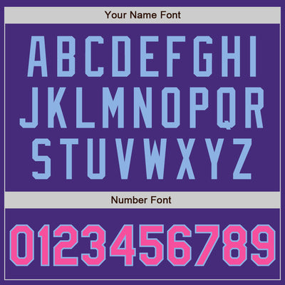 Custom Purple Pink-Light Blue Authentic Two Tone Baseball Jersey