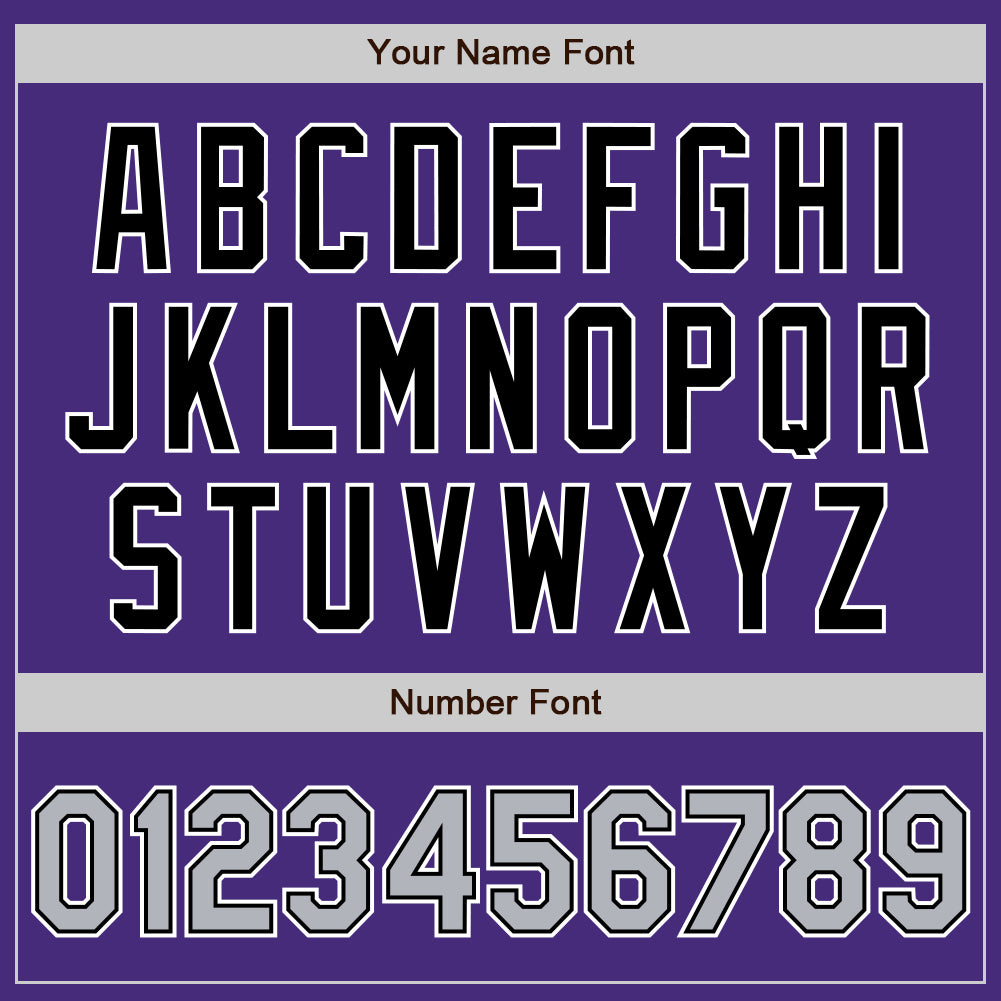 Custom Purple Gray-Black Authentic Two Tone Baseball Jersey