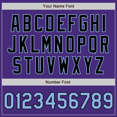 Custom Purple Light Blue-Black Authentic Two Tone Baseball Jersey