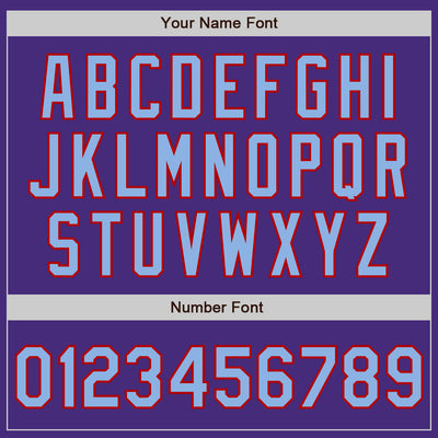 Custom Purple Light Blue-Red Authentic Two Tone Baseball Jersey