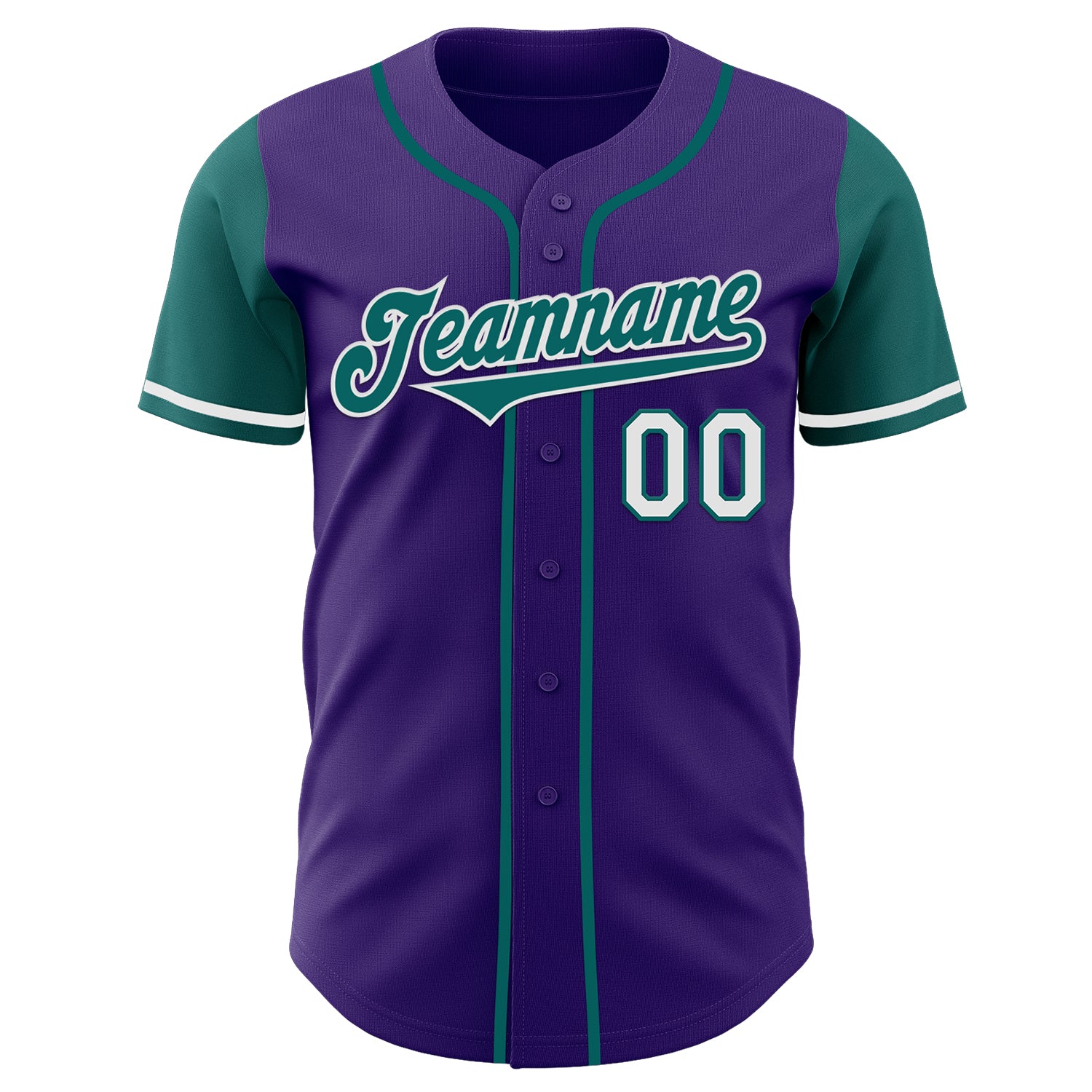 Custom Purple Teal-White Authentic Two Tone Baseball Jersey
