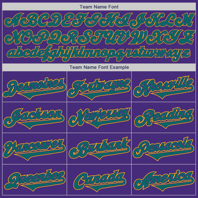 Custom Purple Teal-Yellow Authentic Two Tone Baseball Jersey