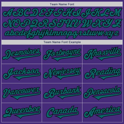 Custom Purple Teal-Black Authentic Two Tone Baseball Jersey