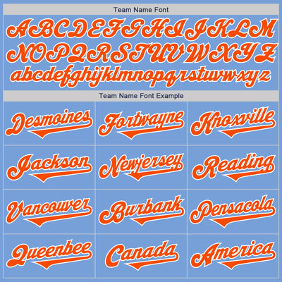 Custom Light Blue Orange-White Authentic Two Tone Baseball Jersey