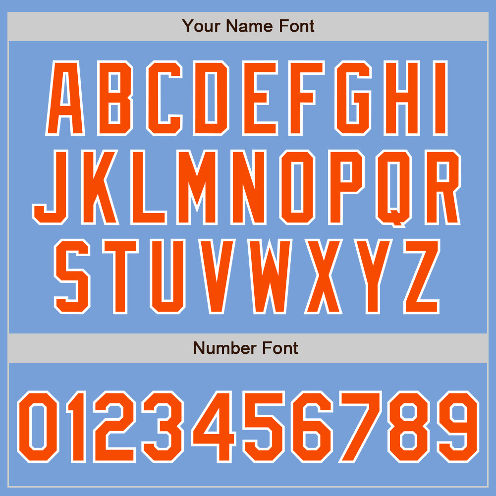 Custom Light Blue Orange-White Authentic Two Tone Baseball Jersey