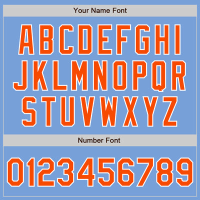 Custom Light Blue Orange-White Authentic Two Tone Baseball Jersey