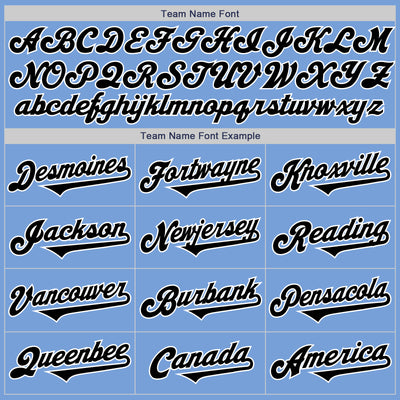 Custom Light Blue Black-White Authentic Two Tone Baseball Jersey