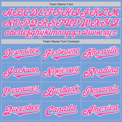 Custom Light Blue Pink-White Authentic Two Tone Baseball Jersey