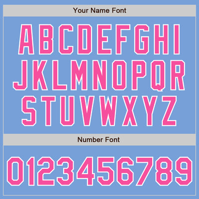 Custom Light Blue Pink-White Authentic Two Tone Baseball Jersey