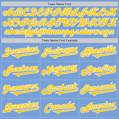 Custom Light Blue Yellow-White Authentic Two Tone Baseball Jersey