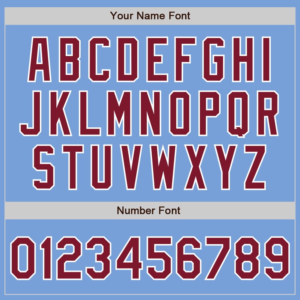 Custom Light Blue Crimson-White Authentic Two Tone Baseball Jersey