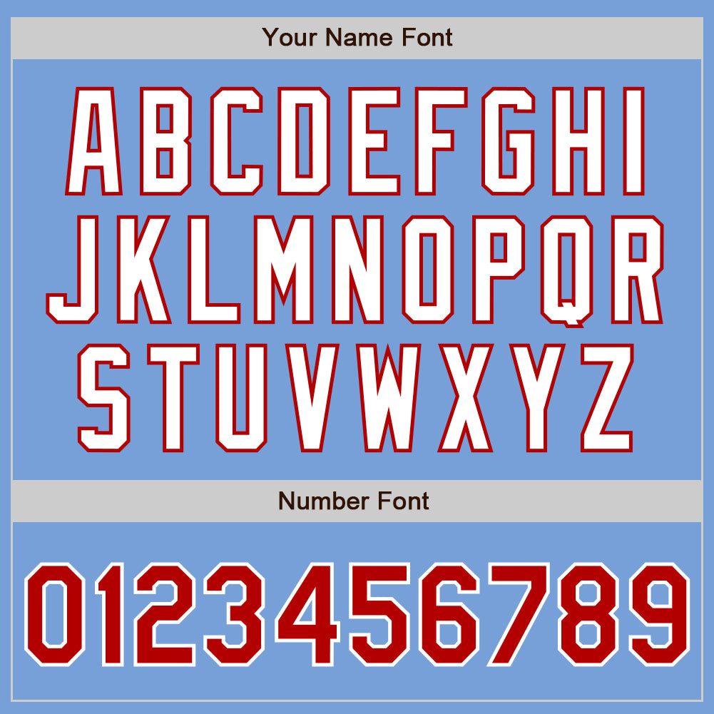 Custom Light Blue Red-White Authentic Two Tone Baseball Jersey