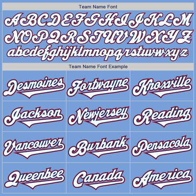 Custom Light Blue Royal-Red Authentic Two Tone Baseball Jersey