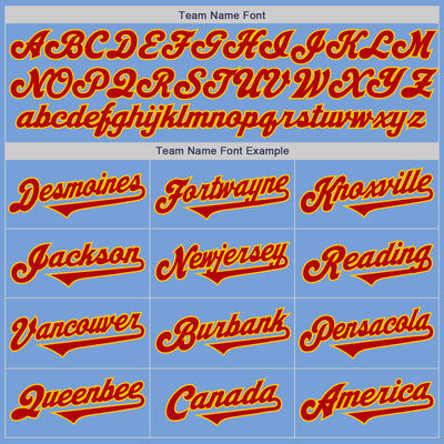 Custom Light Blue Red-Yellow Authentic Two Tone Baseball Jersey