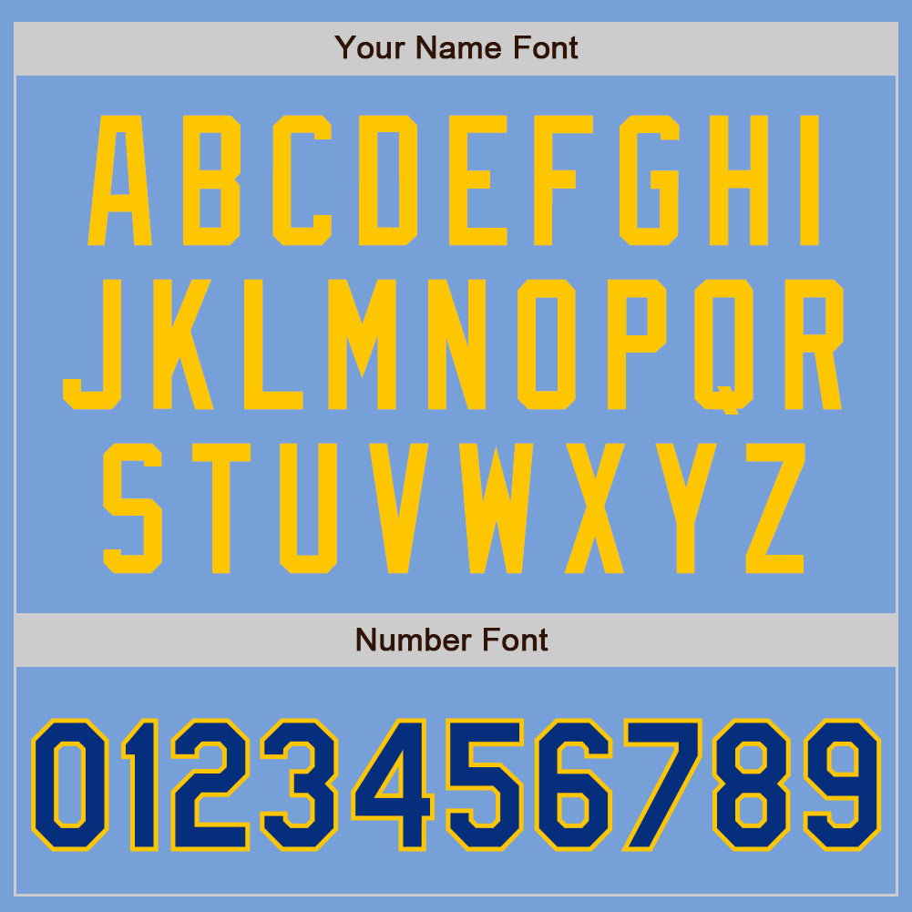 Custom Light Blue Royal-Yellow Authentic Two Tone Baseball Jersey