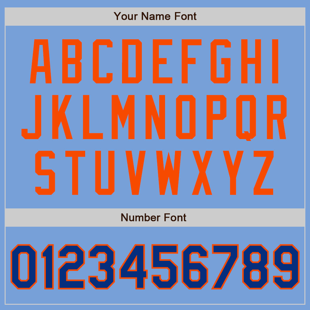 Custom Light Blue Royal-Orange Authentic Two Tone Baseball Jersey