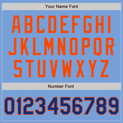 Custom Light Blue Royal-Orange Authentic Two Tone Baseball Jersey