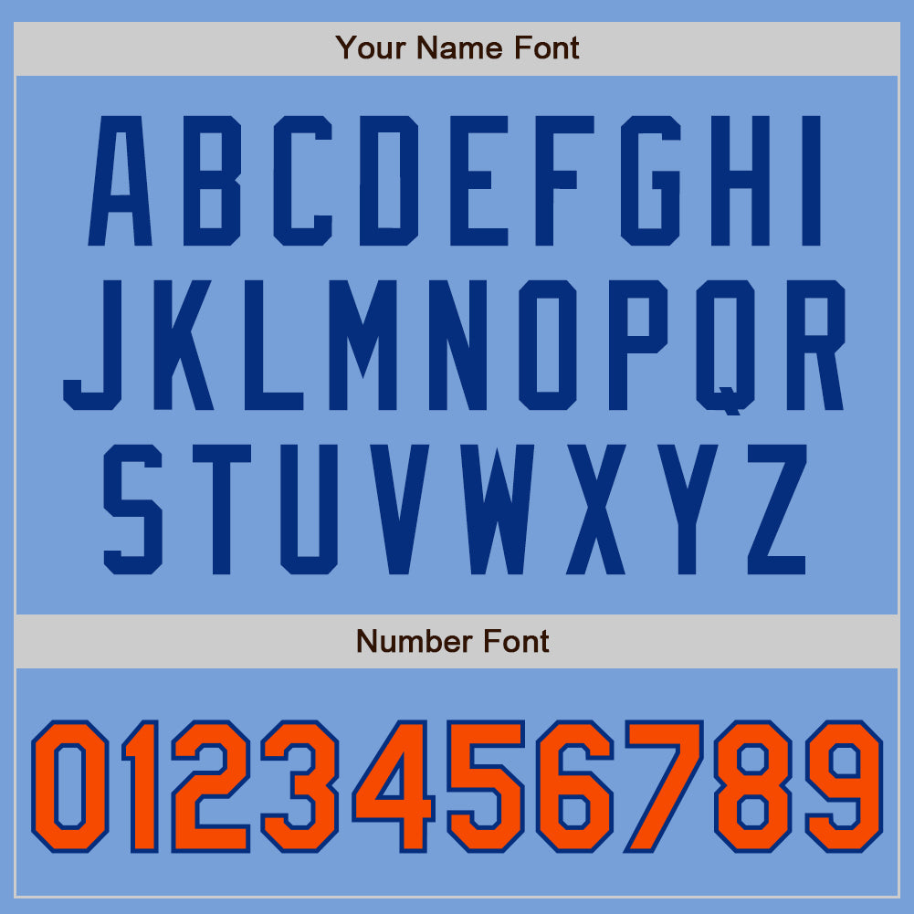 Custom Light Blue Orange-Royal Authentic Two Tone Baseball Jersey