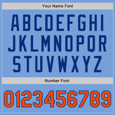 Custom Light Blue Orange-Royal Authentic Two Tone Baseball Jersey