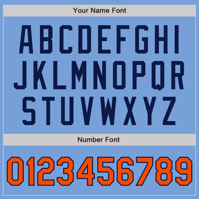 Custom Light Blue Orange-Navy Authentic Two Tone Baseball Jersey