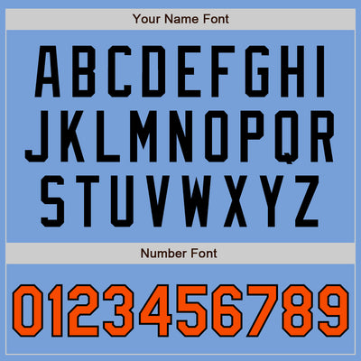 Custom Light Blue Orange-Black Authentic Two Tone Baseball Jersey