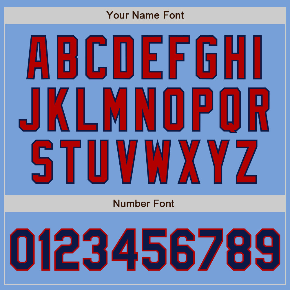 Custom Light Blue Navy-Red Authentic Two Tone Baseball Jersey