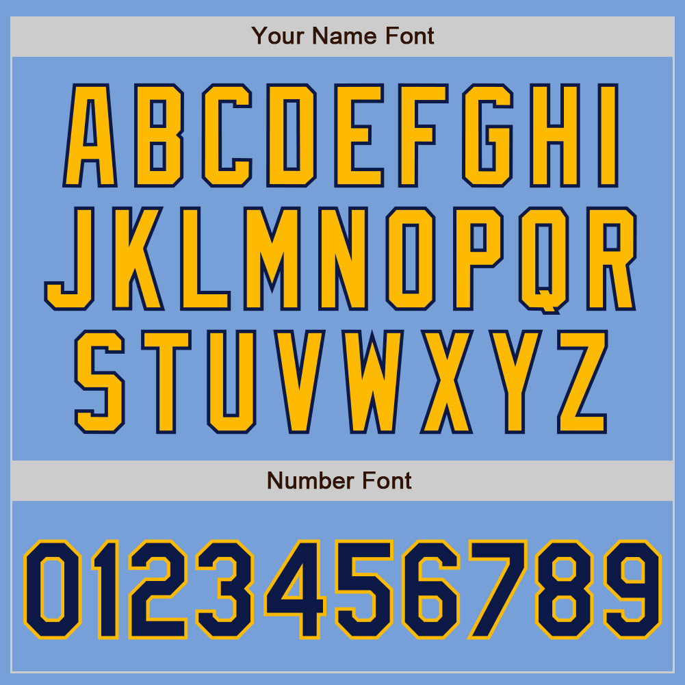 Custom Light Blue Navy-Gold Authentic Two Tone Baseball Jersey