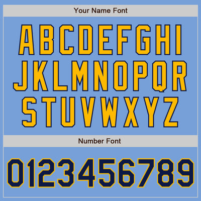 Custom Light Blue Navy-Gold Authentic Two Tone Baseball Jersey