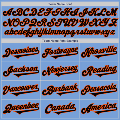 Custom Light Blue Black-Orange Authentic Two Tone Baseball Jersey