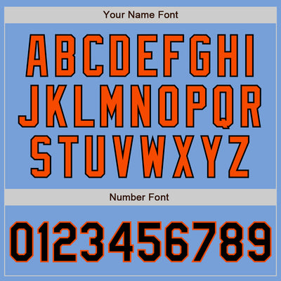 Custom Light Blue Black-Orange Authentic Two Tone Baseball Jersey