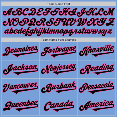 Custom Light Blue Black-Pink Authentic Two Tone Baseball Jersey