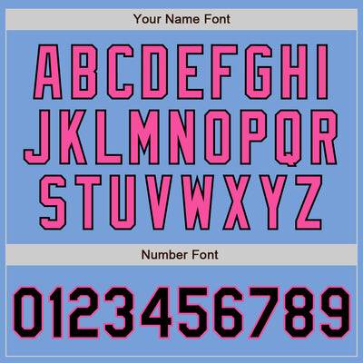 Custom Light Blue Black-Pink Authentic Two Tone Baseball Jersey