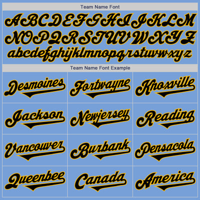 Custom Light Blue Black-Gold Authentic Two Tone Baseball Jersey