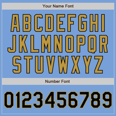 Custom Light Blue Black-Old Gold Authentic Two Tone Baseball Jersey