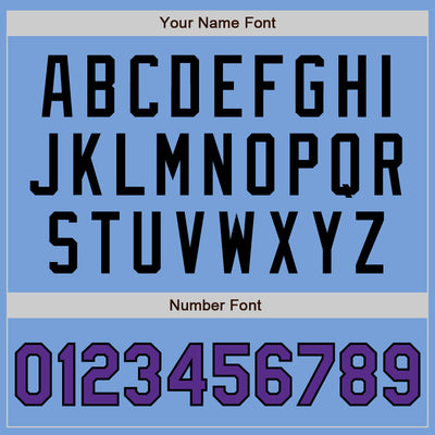 Custom Light Blue Purple-Black Authentic Two Tone Baseball Jersey