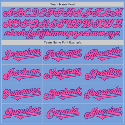 Custom Light Blue Pink-Purple Authentic Two Tone Baseball Jersey