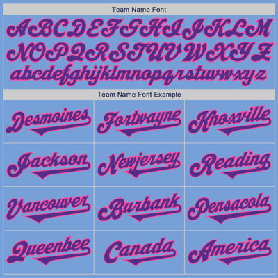 Custom Light Blue Purple-Pink Authentic Two Tone Baseball Jersey